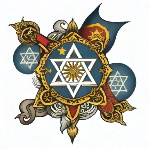filipino flag with jewish star of david tattoo design idea