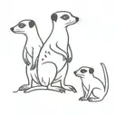 meerkat next to panda next to frog next to giraffe tattoo design idea