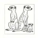 meerkat next to panda next to frog next to giraffe tattoo design idea