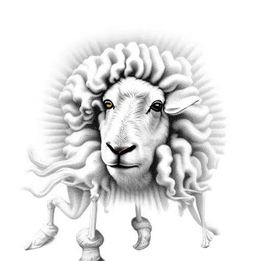 Jesus lost sheep tattoo design idea