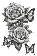 rose and butterfly tattoo tattoo design idea