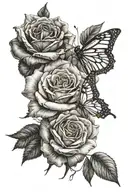 rose and butterfly tattoo tattoo design idea