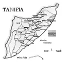 map of tunisia with three names:maya, rayan, fares tattoo design idea