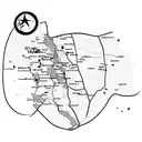 map of tunisia with three names:maya, rayan, fares tattoo design idea