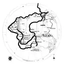 map of Tunisia with three names:maya, rayan, fares tattoo design idea