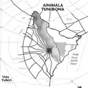 map of Tunisia with three names:maya, rayan, fares tattoo design idea