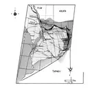 map of Tunisia with three names:maya, rayan, fares tattoo design idea