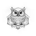 freemason owl hexagon tattoo design idea