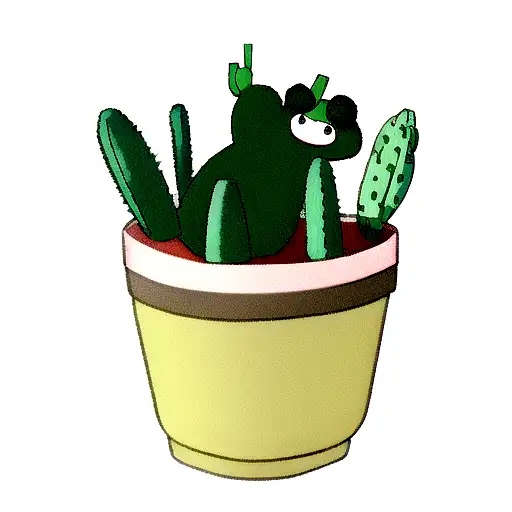cartoon alligator, potted cactus, cartoon panda tattoo design idea