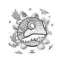 cartoon alligator, potted cactus, cartoon panda tattoo design idea