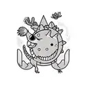 cartoon alligator, potted cactus, cartoon panda tattoo design idea