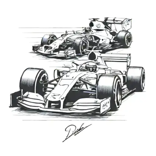 formula 1 car "dad" tattoo design idea