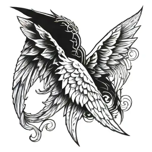 devil wing and angel wing separately  tattoo design idea