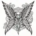devil wing and angel wing separately on each side of the neck  tattoo design idea