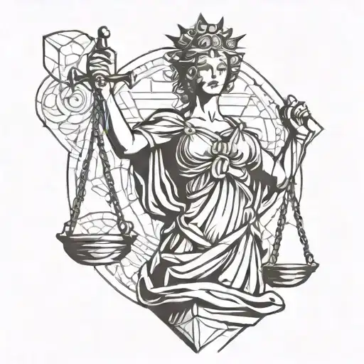 Lady Justice tattoo design idea