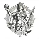 Lady Justice tattoo design idea