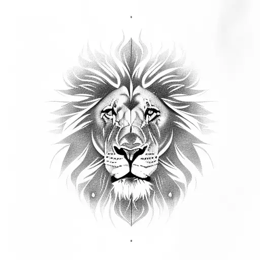 Electric Lion tattoo design idea