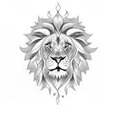Electric Lion tattoo design idea