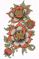 national animal or flower from Yemen, Afghanistan, Kenya, Belize, France, America combination  tattoo design idea