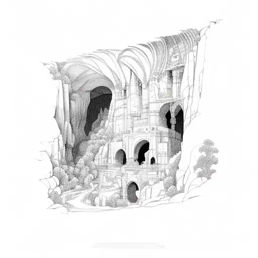 Allegory of the cave tattoo design idea