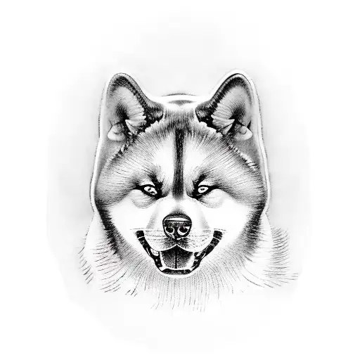 Akita inu diving tattoo design idea