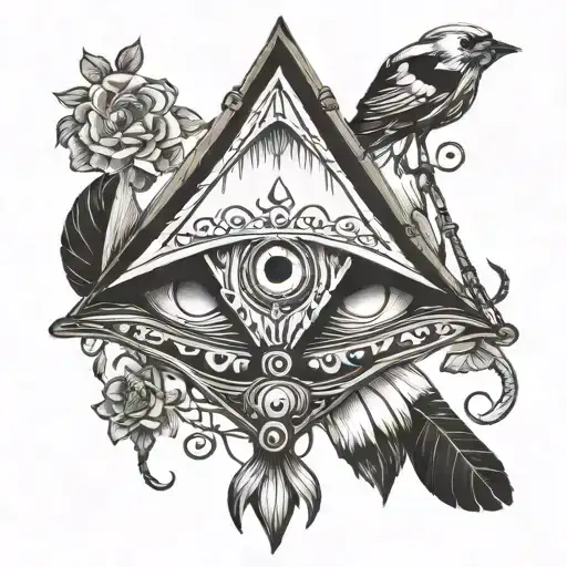 two socks, one eye, one tent tattoo design idea