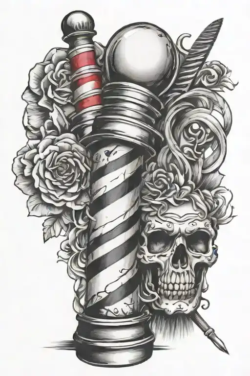 barber pole inspired design tattoo design idea