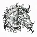 Create a black and white tattoo that represents strength and will tattoo design idea