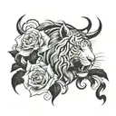 Create a black and white tattoo that represents strength and will tattoo design idea