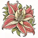 stargazer lily flower tattoo design idea