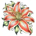 stargazer lily flower tattoo design idea
