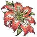 stargazer lily flower tattoo design idea