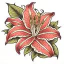 stargazer lily flower tattoo design idea