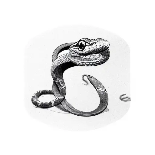 snake warping around collar bone with the number 14 in the middle  tattoo design idea