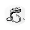snake warping around collar bone with the number 14 in the middle  tattoo design idea