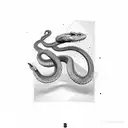 snake warping around collar bone with the number 14 in the middle  tattoo design idea