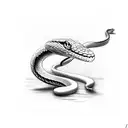 snake warping around collar bone with the number 14 in the middle  tattoo design idea