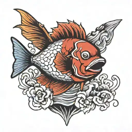Pearl Jam in a fish  tattoo design idea