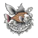 Pearl Jam in a fish  tattoo design idea