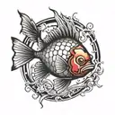 Pearl Jam in a fish  tattoo design idea