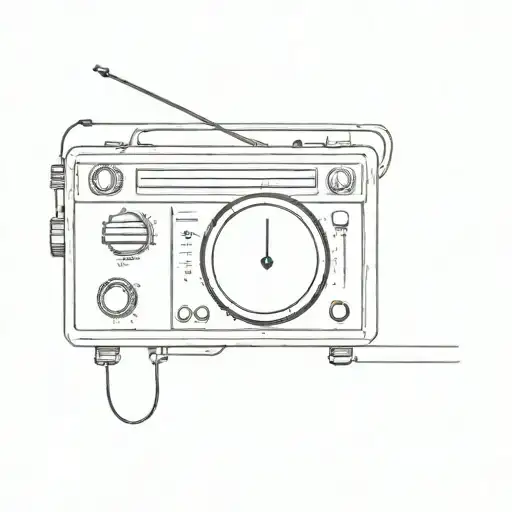 radio receiver from which notes come out tattoo design idea