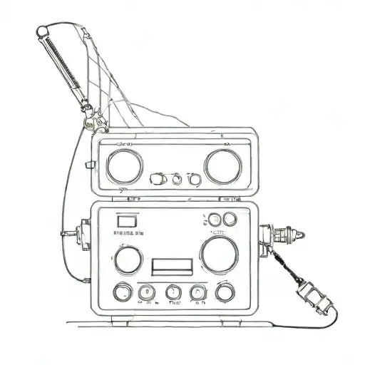 radio receiver from which notes come out tattoo design idea