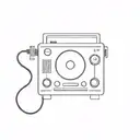 radio receiver from which notes come out tattoo design idea