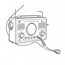 radio receiver from which notes come out tattoo design idea