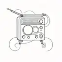 radio receiver from which notes come out tattoo design idea