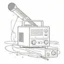 radio receiver from which notes come out tattoo design idea