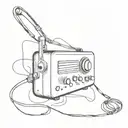 radio receiver from which notes come out tattoo design idea