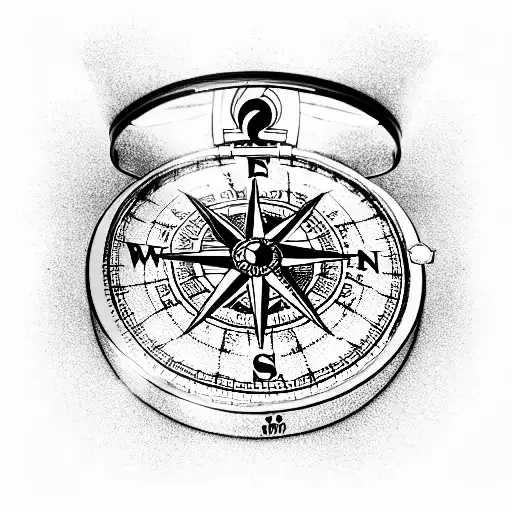 Inside dream catch compass  tattoo design idea