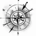 Inside dream catch compass  tattoo design idea