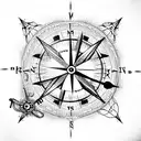 Inside dream catch compass  tattoo design idea